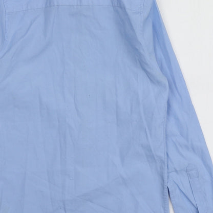 M&S Boys Blue  Polyester Basic Button-Up Size 11-12 Years Collared