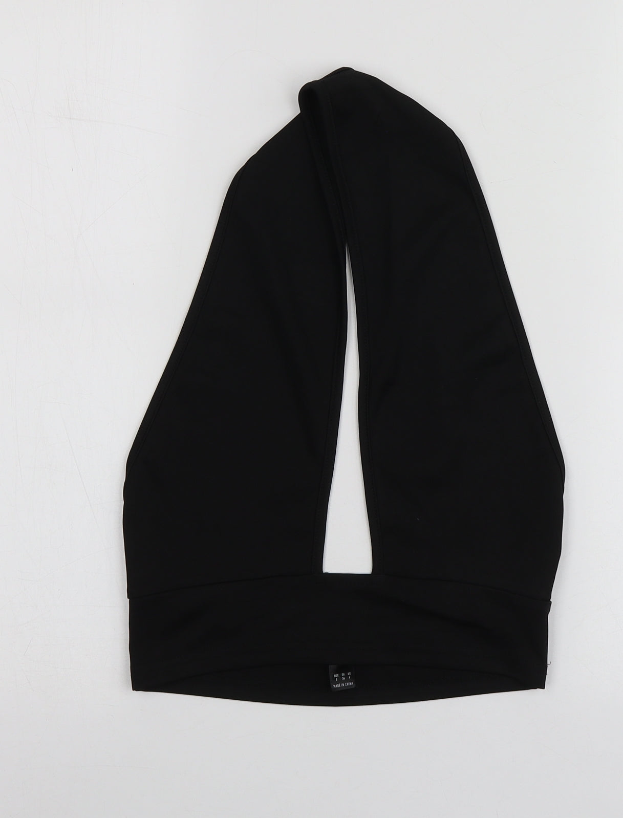 SheIn Womens Black  Polyester Basic T-Shirt Size S V-Neck