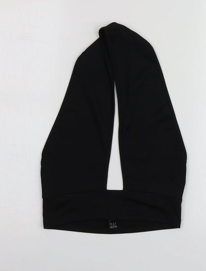 SheIn Womens Black  Polyester Basic T-Shirt Size S V-Neck