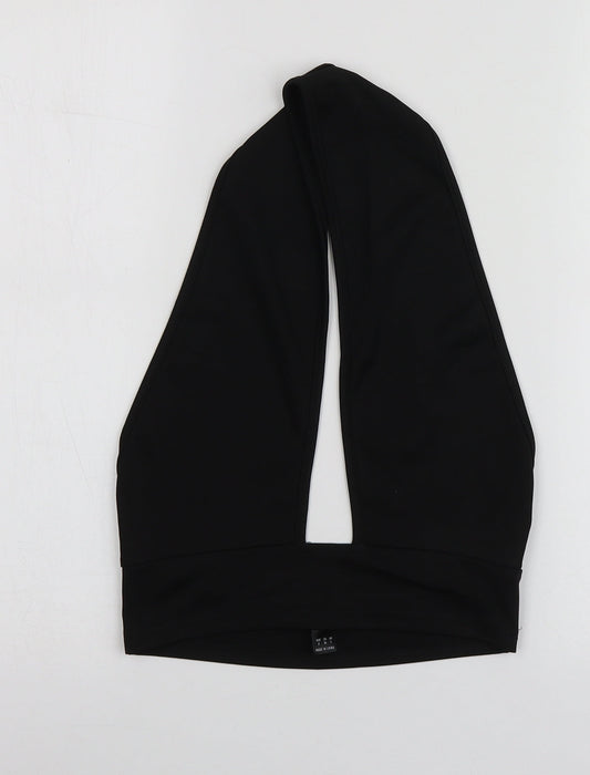 SheIn Womens Black  Polyester Basic T-Shirt Size S V-Neck