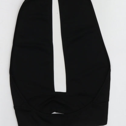 SheIn Womens Black  Polyester Basic T-Shirt Size S V-Neck