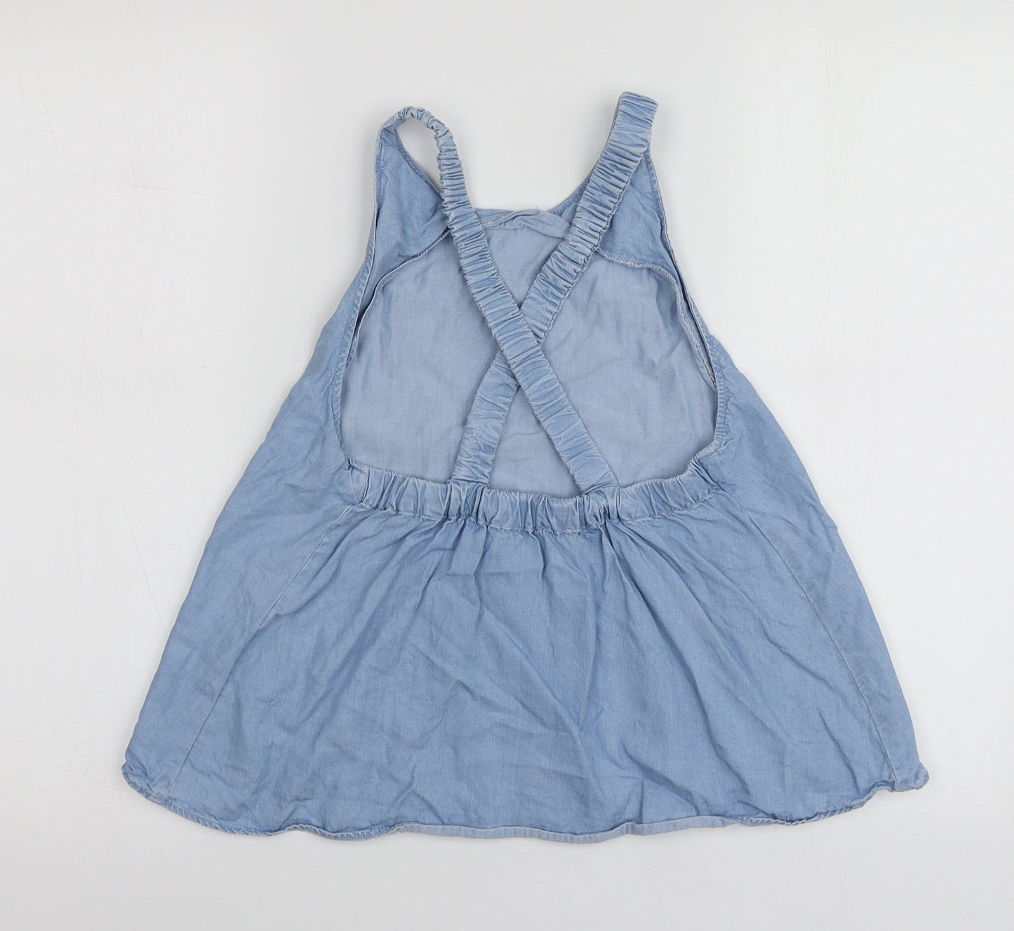 Womens UK Size XS Mango Blue Basic T-Shirt