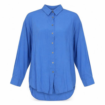 Womens UK Size 8 New Look Blue Basic Button-Up