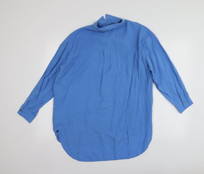 Womens UK Size 8 New Look Blue Basic Button-Up