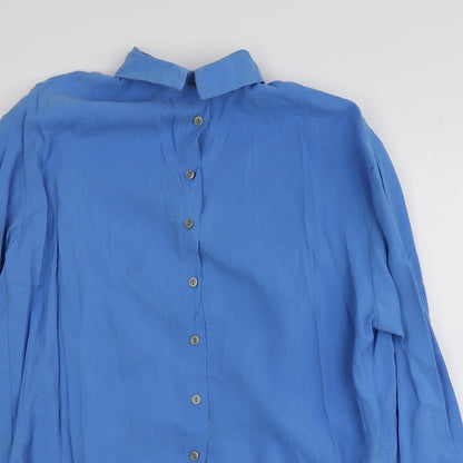 Womens UK Size 8 New Look Blue Basic Button-Up