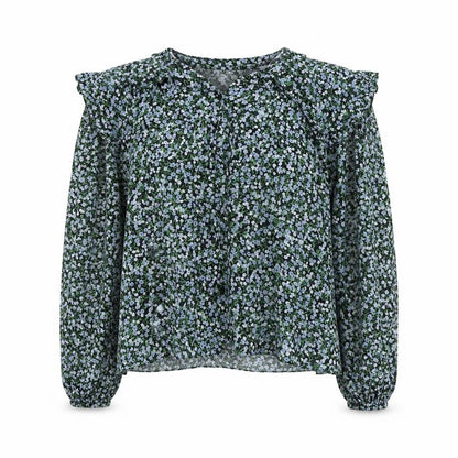 New Look Womens Multicoloured Floral Viscose Basic Button-Up Size 8 Round Neck