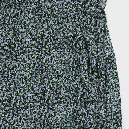 New Look Womens Multicoloured Floral Viscose Basic Button-Up Size 8 Round Neck