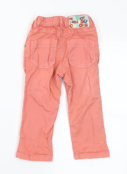 Marese Girls Pink  Cotton Capri Jeans Size 18-24 Months  Button