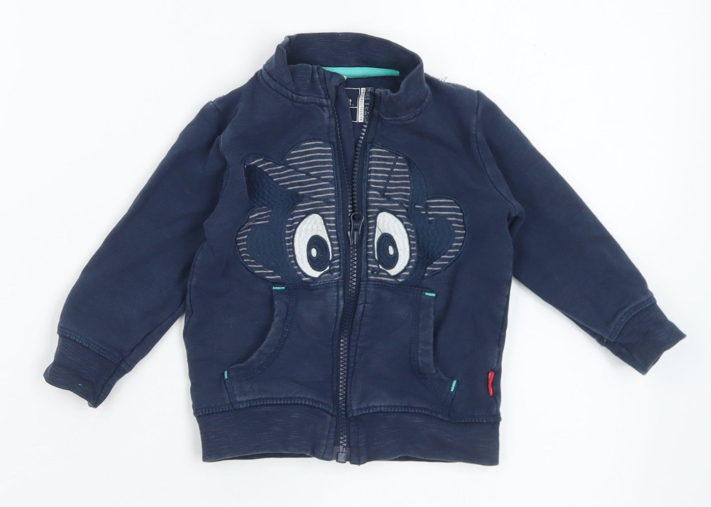 name it Boys Blue  Cotton Full Zip Jumper Size 9-12 Months