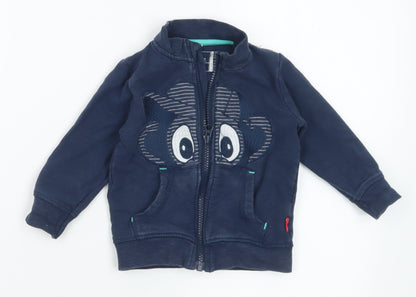 name it Boys Blue  Cotton Full Zip Jumper Size 9-12 Months