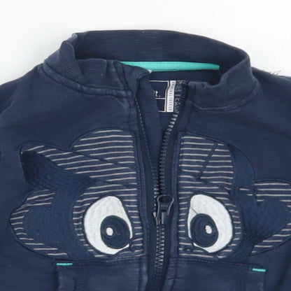 name it Boys Blue  Cotton Full Zip Jumper Size 9-12 Months