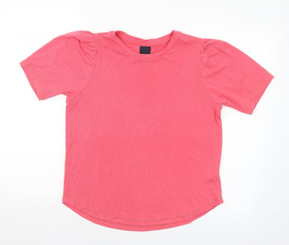 Womens UK Size S Luxzuz Pink Basic T-Shirt