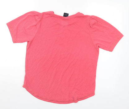 Womens UK Size S Luxzuz Pink Basic T-Shirt