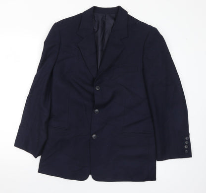 James Fashion Mens Blue  Polyester Jacket Suit Jacket Size 36