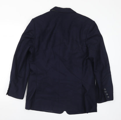 James Fashion Mens Blue  Polyester Jacket Suit Jacket Size 36