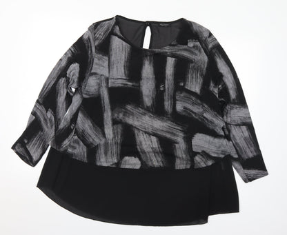 Womens UK Size M Luca Vanucci Black Tunic Jumper