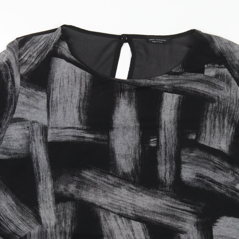Womens UK Size M Luca Vanucci Black Tunic Jumper