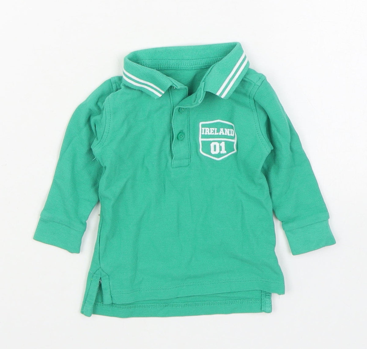 Dunnes Boys Green  100% Cotton Basic Polo Size 3-6 Months Collared Pullover - Ireland