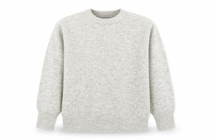 RESERVED Girls Grey Round Neck  Acrylic Pullover Jumper Size 10-11 Years  Pullover