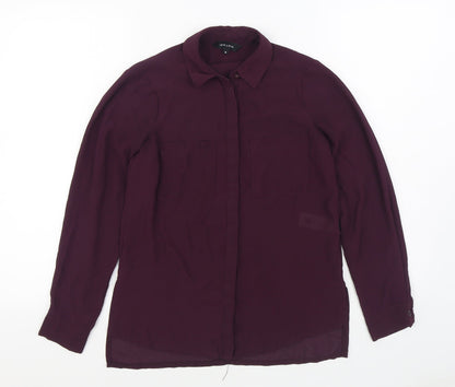 Womens UK Size 8 New Look Purple Basic Button-Up
