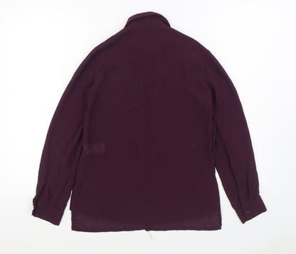 Womens UK Size 8 New Look Purple Basic Button-Up