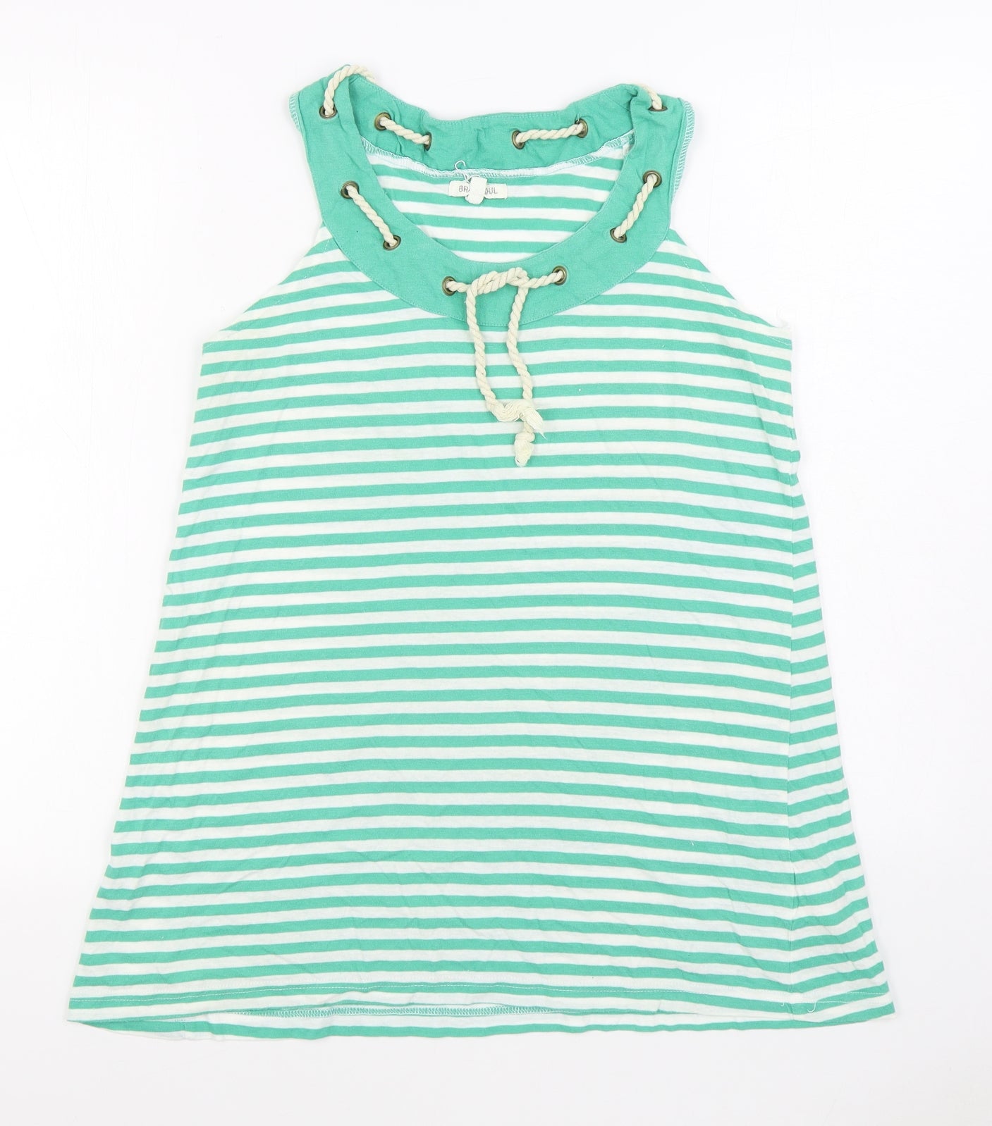 Womens UK Size S Brave Soul Green Basic Tank