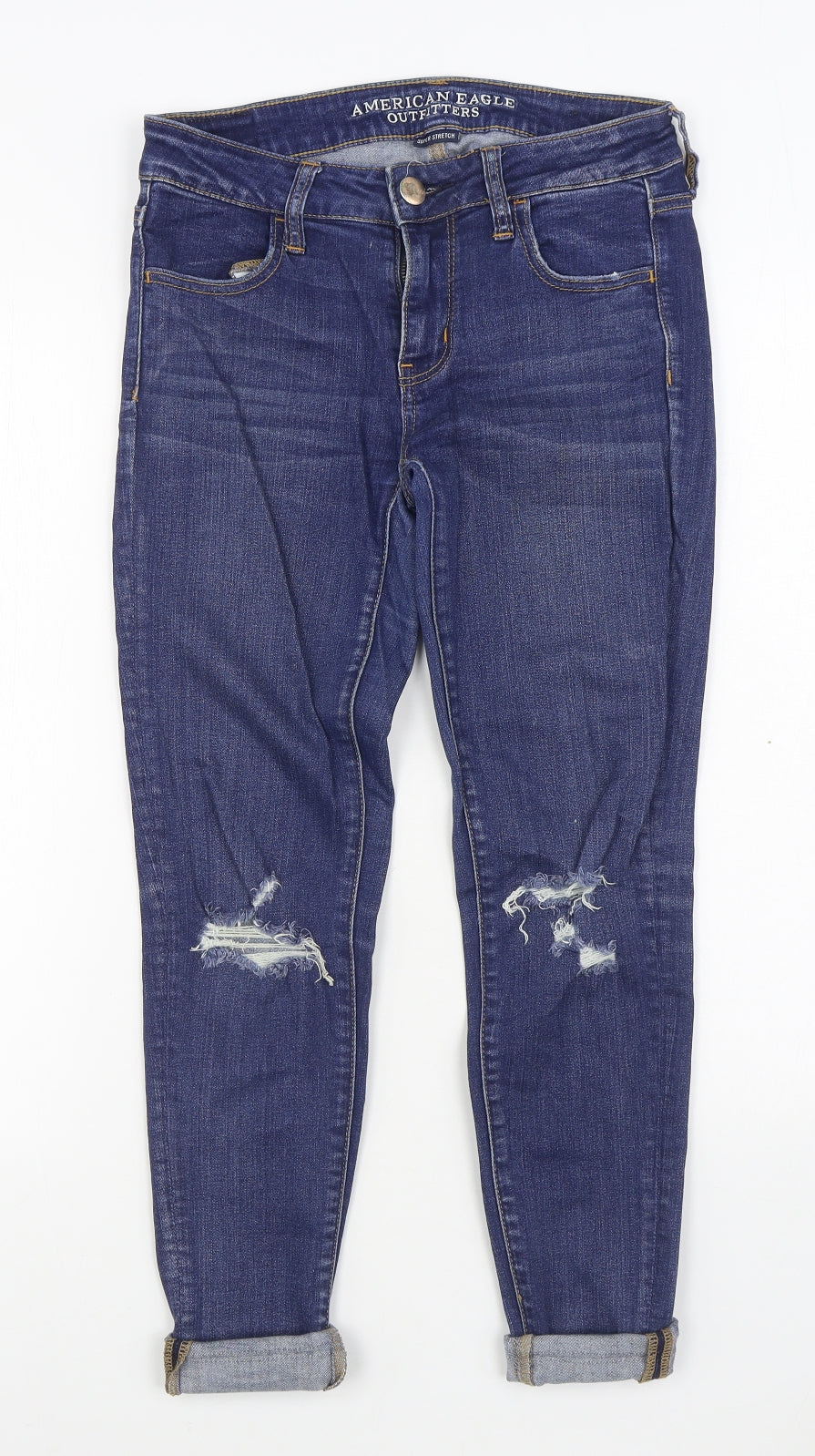 Womens UK Size 8 American Eagle Outfitters Regular Fit Jegging Blue Jeans