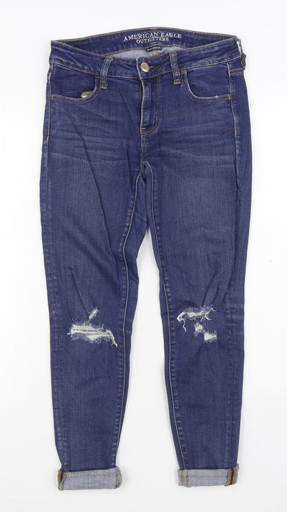 Womens UK Size 8 American Eagle Outfitters Regular Fit Jegging Blue Jeans