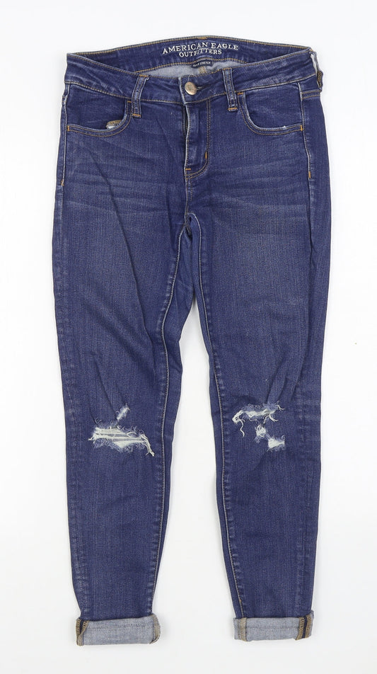 Womens UK Size 8 American Eagle Outfitters Regular Fit Jegging Blue Jeans