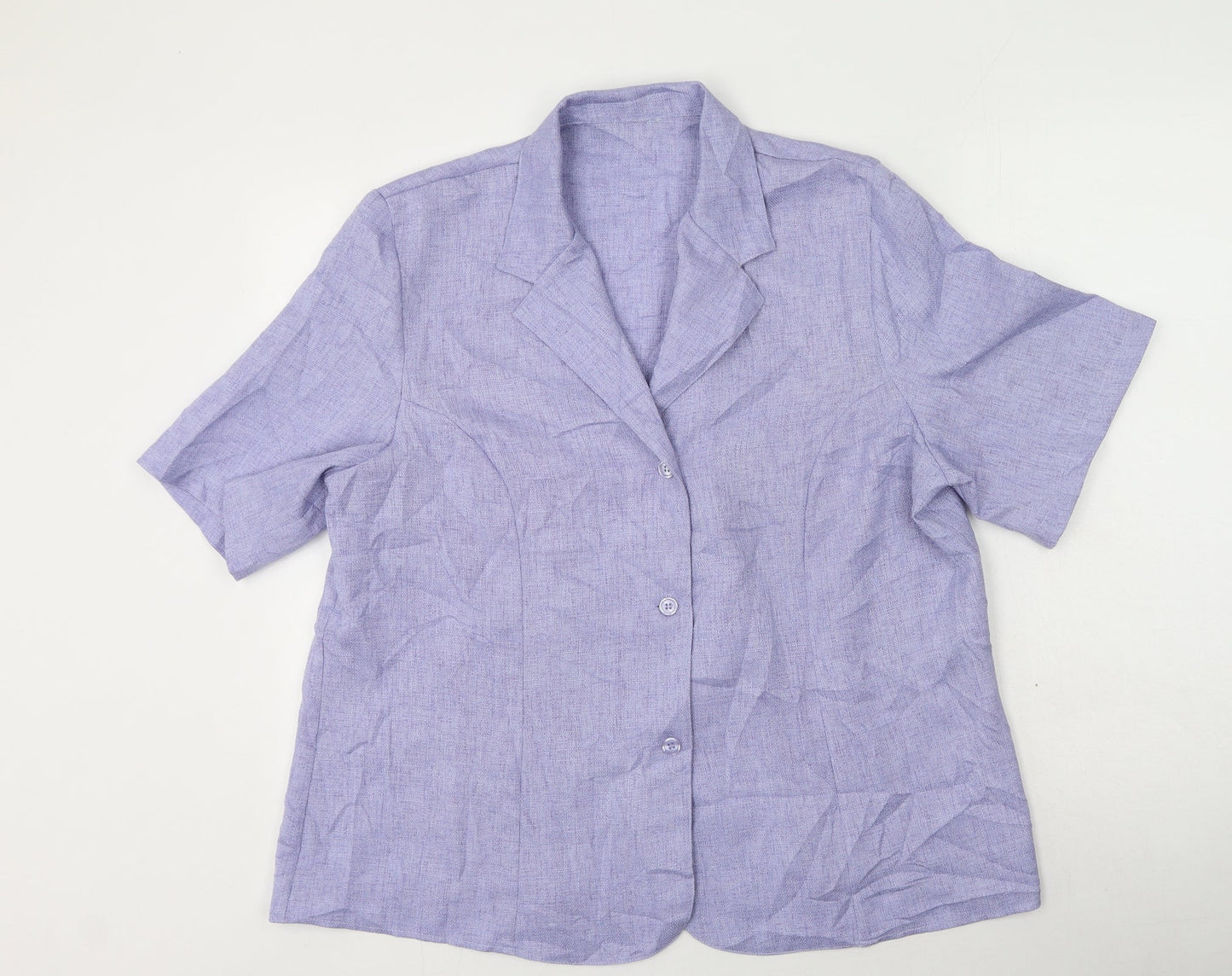 Classics Womens Purple Collared  Polyester Cardigan Jumper Size 20