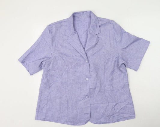 Classics Womens Purple Collared  Polyester Cardigan Jumper Size 20