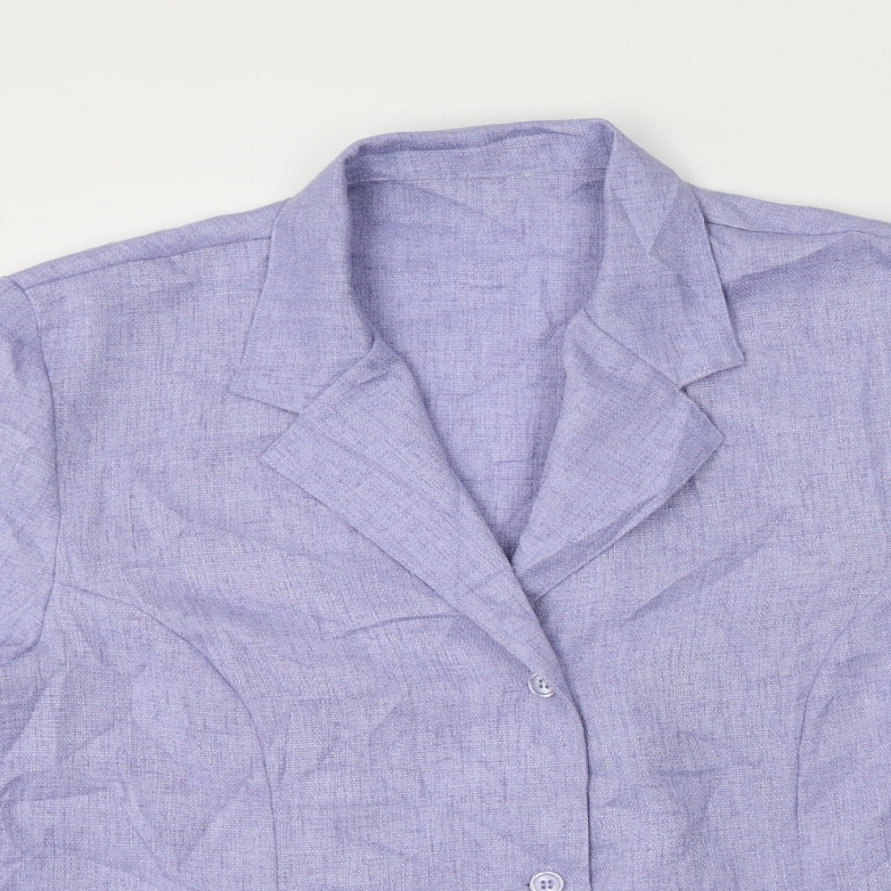 Classics Womens Purple Collared  Polyester Cardigan Jumper Size 20