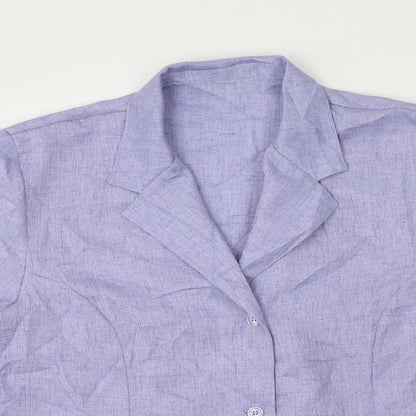 Classics Womens Purple Collared  Polyester Cardigan Jumper Size 20