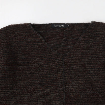 Peter Werth Womens Brown Round Neck  Acrylic Pullover Jumper Size 4