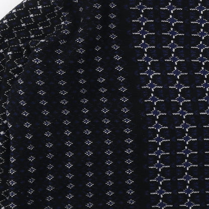 George  Womens Blue Round Neck Geometric Acrylic Pullover Jumper Size 8