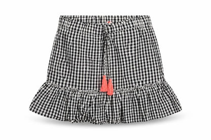 khushi Womens Black Check Cotton Flare Skirt Size M