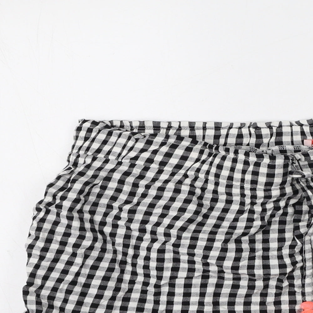 khushi Womens Black Check Cotton Flare Skirt Size M