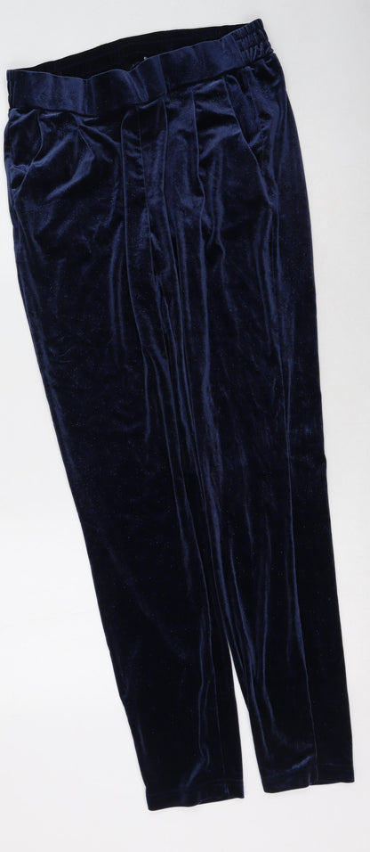 b.young Womens Blue  Polyester Jogger Trousers Size M L34 in Regular