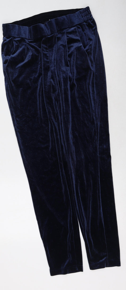 b.young Womens Blue  Polyester Jogger Trousers Size M L34 in Regular