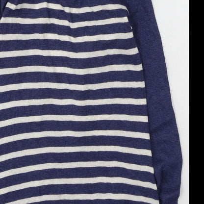 Primark  Womens Blue Round Neck Striped Viscose Cardigan Jumper Size 8