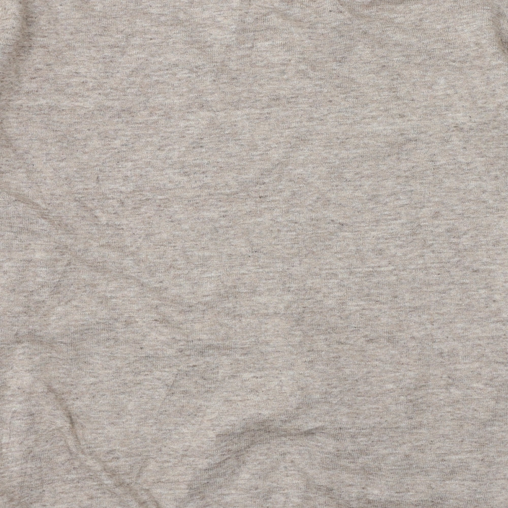 H&M Mens Beige V-Neck  Cotton Pullover Jumper Size M