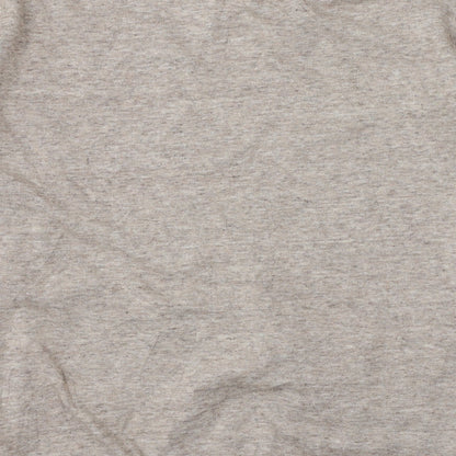 H&M Mens Beige V-Neck  Cotton Pullover Jumper Size M