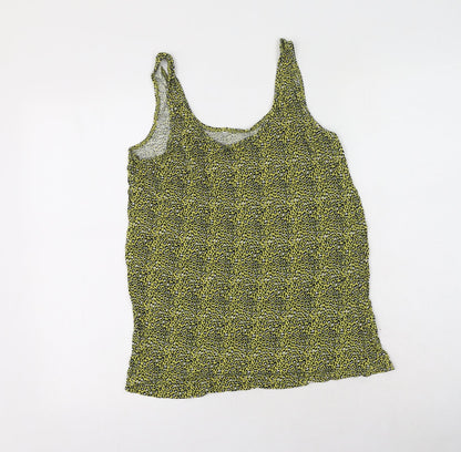 George  Womens Green Animal Print Viscose Camisole Tank Size 12 Scoop Neck