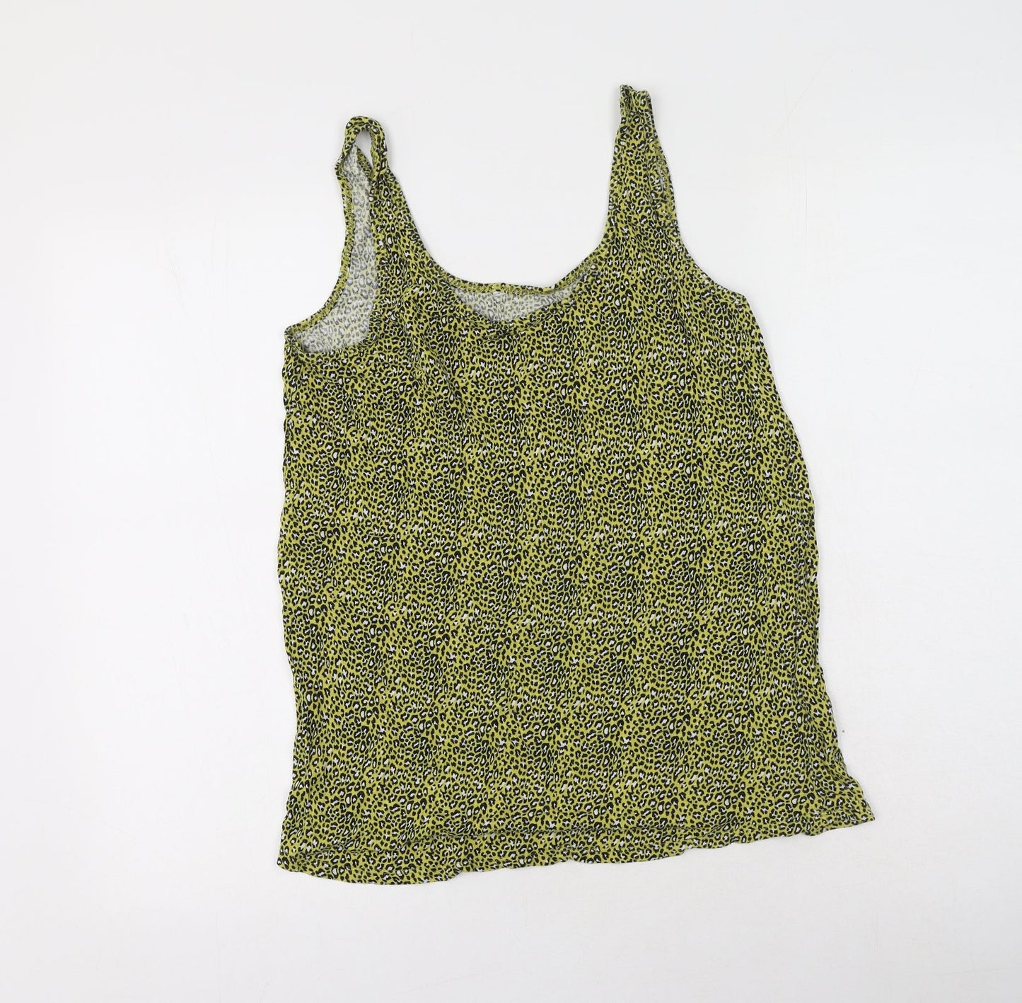 George  Womens Green Animal Print Viscose Camisole Tank Size 12 Scoop Neck