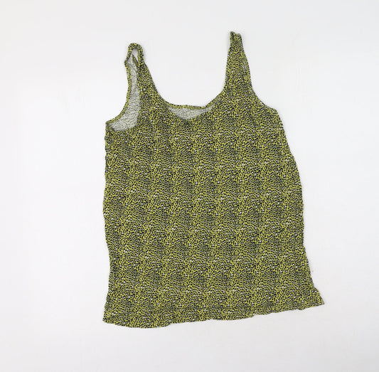 George  Womens Green Animal Print Viscose Camisole Tank Size 12 Scoop Neck