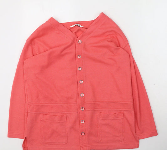 Instyle Womens Pink Round Neck  Polyester Cardigan Jumper Size M