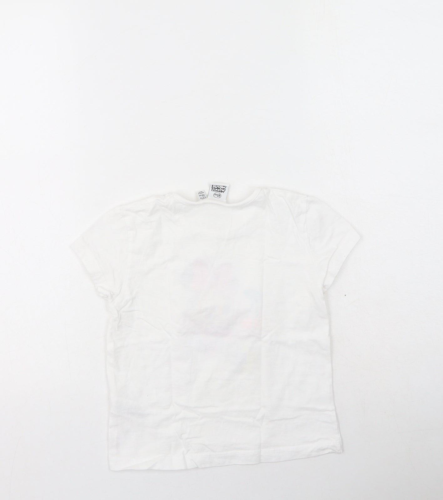 Primark Girls White  Polyester Basic Casual Size 5-6 Years Round Neck  - Minnie Mouse