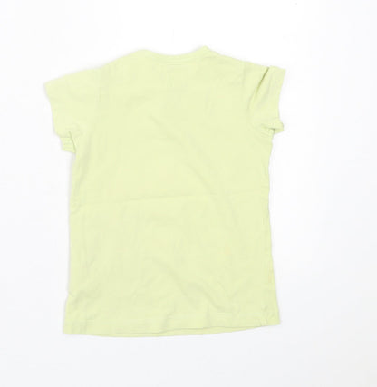 H&M Girls Green  Cotton Basic T-Shirt Size 12-18 Months Crew Neck Pullover