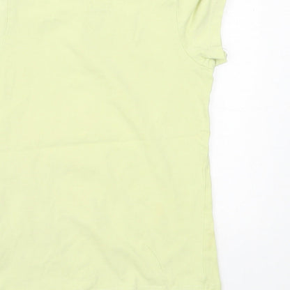 H&M Girls Green  Cotton Basic T-Shirt Size 12-18 Months Crew Neck Pullover