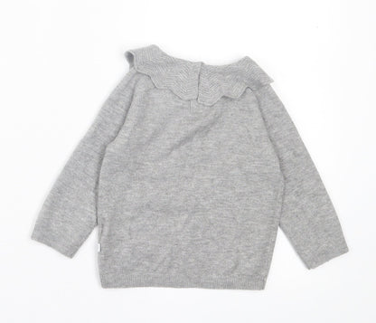 F&F Girls Grey  Viscose Basic Casual Size 3-6 Months Collared Button